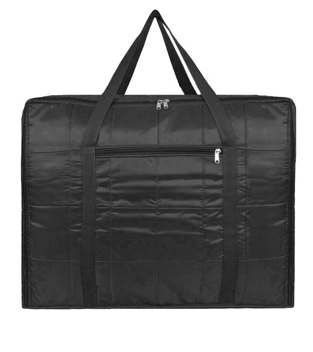 Ankit International Premium Satin Jumbo Black Clothes Storage Bag with Zipper