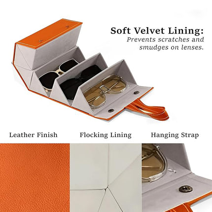 Ankit International Hanging Sunglasses Organizer | Foldable Eyeglasses Storage Case for 5 Glasses | Wall & Wardrobe Hanging Spectacle Holder | Travel Eyewear Organizer