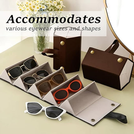Ankit International Hanging Sunglasses Organizer | Foldable Eyeglasses Storage Case for 5 Glasses | Wall & Wardrobe Hanging Spectacle Holder | Travel Eyewear Organizer