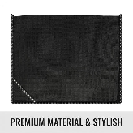 Black Saree Storage Cover with Decorative Border, Zip & Transparent Window