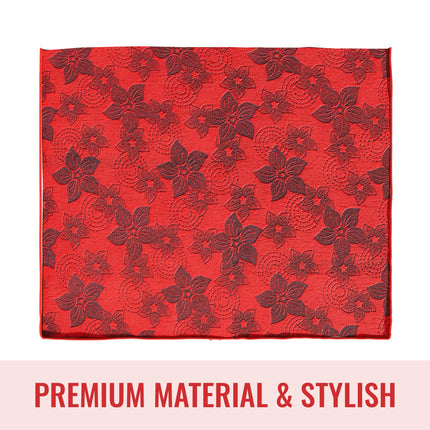 Red Floral Printed Clothes Storage Organizer Box with Transparent Window and Zip Closure