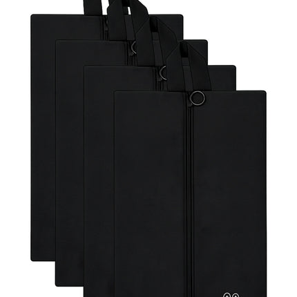 Ankit International Non-Woven Shoe Cover Bag with Handle & Zipper | Travel Shoe Organizer | Dustproof Footwear Storage Bag | Reusable Shoe Storage Pouch for Men & Women Black