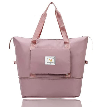 Ankit International Foldable Travel Duffel Bag for Women | Large Capacity Waterproof Weekender Tote Bag with Shoe Compartment | Carry-On Gym, Travel & Overnight Bag – Pink