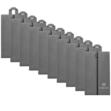 Ankit International Non-Woven Shoe Cover Bag with Handle & Zipper | Travel Shoe Organizer | Dustproof Footwear Storage Bag | Reusable Shoe Storage Pouch for Men & Women Grey