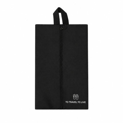 Ankit International Non-Woven Shoe Cover Bag with Handle & Zipper | Travel Shoe Organizer | Dustproof Footwear Storage Bag | Reusable Shoe Storage Pouch for Men & Women Black