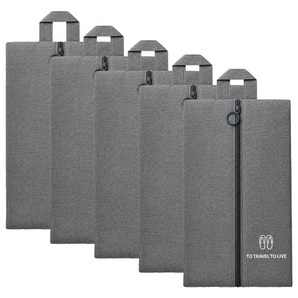 Ankit International Non-Woven Shoe Cover Bag with Handle & Zipper | Travel Shoe Organizer | Dustproof Footwear Storage Bag | Reusable Shoe Storage Pouch for Men & Women Grey