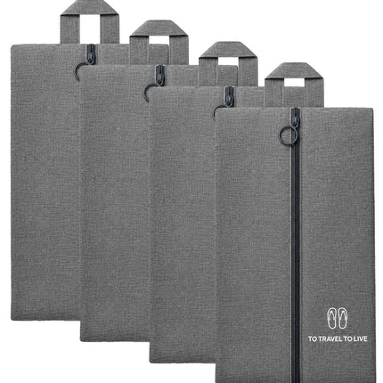 Ankit International Non-Woven Shoe Cover Bag with Handle & Zipper | Travel Shoe Organizer | Dustproof Footwear Storage Bag | Reusable Shoe Storage Pouch for Men & Women Grey