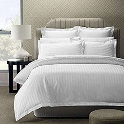 Ankit International White Microfiber Comforter – Soft Lightweight All-Season Duvet with Stripe Design | Breathable Reversible Blanket for Single, Double & King Size Beds