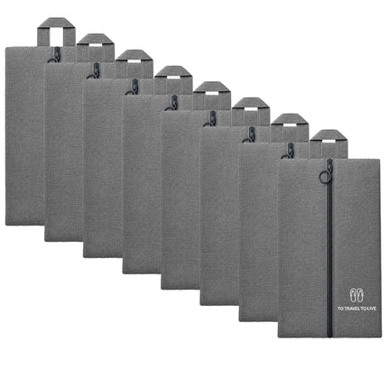 Ankit International Non-Woven Shoe Cover Bag with Handle & Zipper | Travel Shoe Organizer | Dustproof Footwear Storage Bag | Reusable Shoe Storage Pouch for Men & Women Grey