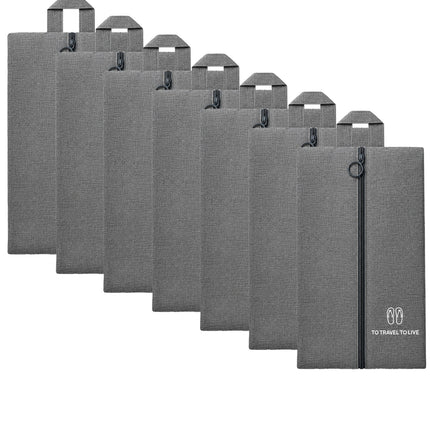 Ankit International Non-Woven Shoe Cover Bag with Handle & Zipper | Travel Shoe Organizer | Dustproof Footwear Storage Bag | Reusable Shoe Storage Pouch for Men & Women Grey