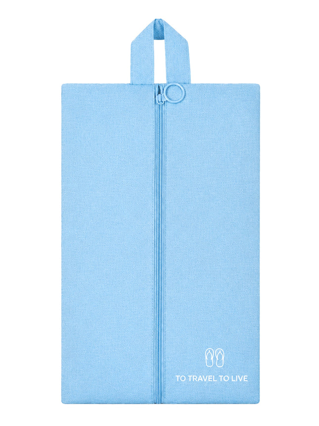 Ankit International Non-Woven Shoe Cover Bag with Handle & Zipper | Travel Shoe Organizer | Dustproof Footwear Storage Bag | Reusable Shoe Storage Pouch for Men & Women | Blue