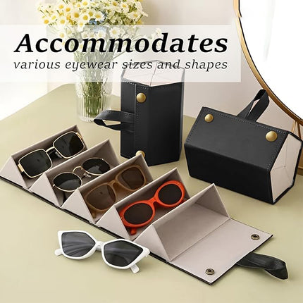Ankit International Hanging Sunglasses Organizer | Foldable Eyeglasses Storage Case for 5 Glasses | Wall & Wardrobe Hanging Spectacle Holder | Travel Eyewear Organizer
