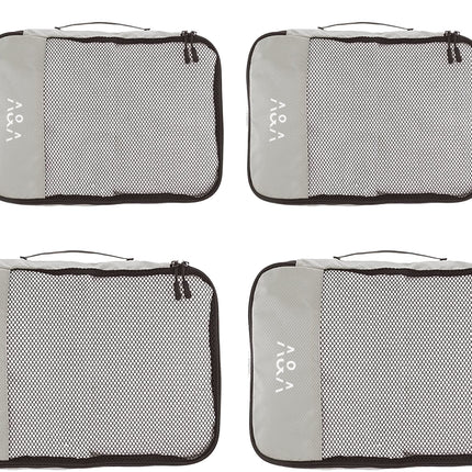 Ankit International Packing Cubes Set of 4 | Lightweight Travel Organizer Bags with Breathable Mesh | Suitcase Storage Organizers for Clothes, Travel & Luggage – Grey