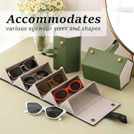 Ankit International Hanging Sunglasses Organizer | Foldable Eyeglasses Storage Case for 5 Glasses | Wall & Wardrobe Hanging Spectacle Holder | Travel Eyewear Organizer