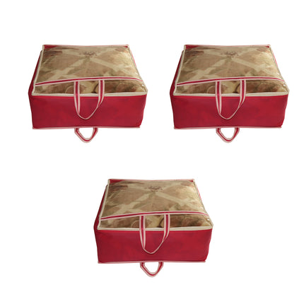 Ankit International Pink Blanket Storage Cover – Large Foldable Quilt & Comforter Storage Organizer Bag with Transparent Window, Dustproof Wardrobe Organizer