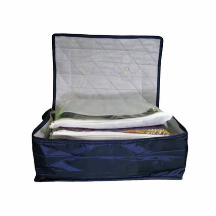 Ankit International Cotton Blanket Storage Cover – Large Quilt & Comforter Storage Bag with Inner Cotton Flap, Transparent Window & Zipper Closure | Wardrobe Organizer