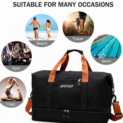 Ankit International Large Travel Duffle Bag with Shoe Compartment | Waterproof Weekender Gym Bag | Overnight Luggage for Men & Women