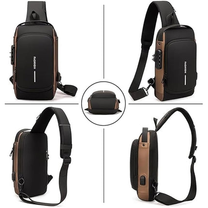 Slim Unisex Crossbody Sling Bag With USB Charging Port