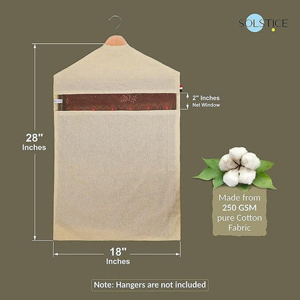 Ankit International Premium Cotton Hanging Saree Organizer for Closet Storage
