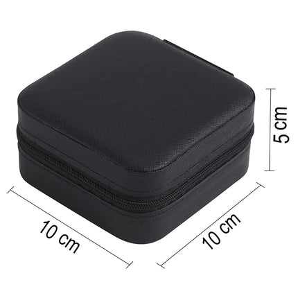 Ankit international Premium Travel Jewelry Organizer Box with Ring Holder, Earring & Necklace Storage | Portable Zip Jewelry Case for Women (Black)