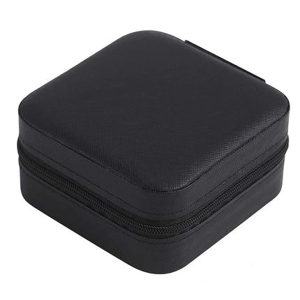 Ankit international Premium Travel Jewelry Organizer Box with Ring Holder, Earring & Necklace Storage | Portable Zip Jewelry Case for Women (Black)