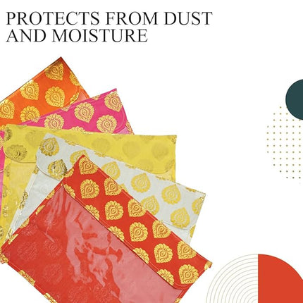 Transparent Saree Cover Bag with Gotta Design