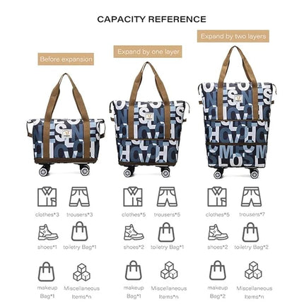 Duffle Bag with Trolley - Flower Design