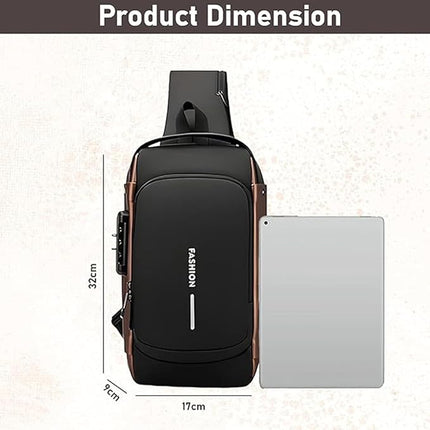 Slim Unisex Crossbody Sling Bag With USB Charging Port
