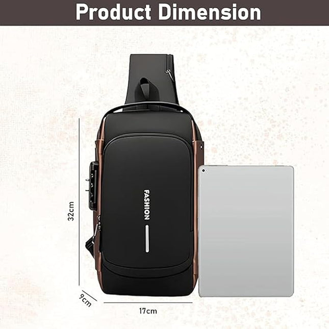 Slim Unisex Crossbody Sling Bag With USB Charging Port