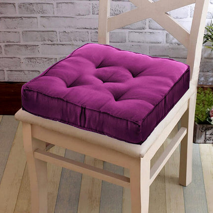 Ankit International Purple Chair Cushion | Soft Quilted Seat Pad for Dining, Office & Floor Seating | Thick Square Cushion for Home, Garden & Patio Chairs