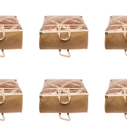 Ankit International Beige Blanket Storage Cover – Large Foldable Quilt & Comforter Storage Organizer Bag with Transparent Window, Dustproof Wardrobe Organizer