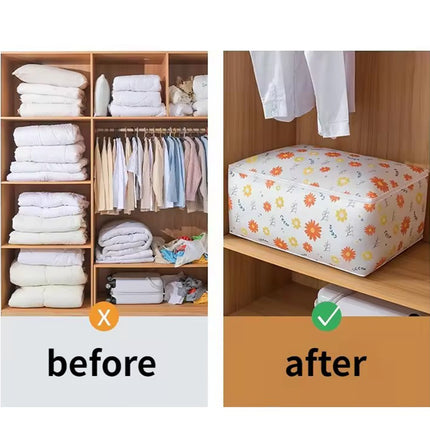 Ankit International Printed Storage Box with Lid | Foldable Non-Woven Clothes Organizer for Wardrobe | Multi-Purpose Storage Box for Clothes, Toys, Blankets & Home Organization