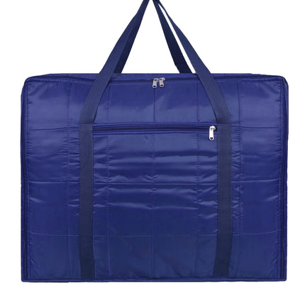 Ankit International Premium Satin Jumbo Blue Clothes Storage Bag with Zipper
