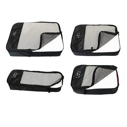 Travel Packing Cubes Set (Black) – Small, Medium, Large & Slim