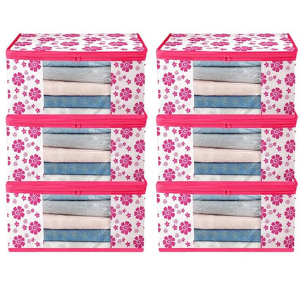 Saree Cover with Pink Floral Design