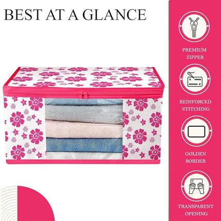 Saree Cover with Pink Floral Design