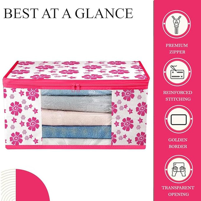 Saree Cover with Pink Floral Design