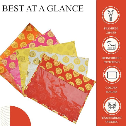 Transparent Saree Cover Bag with Gotta Design