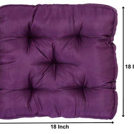 Ankit International Purple Chair Cushion | Soft Quilted Seat Pad for Dining, Office & Floor Seating | Thick Square Cushion for Home, Garden & Patio Chairs