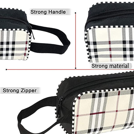 Ankit International 3-in-1 Travel Toiletry Bag Set – Portable Cosmetic & Makeup Organizer Pouch with Zipper, Multi-Purpose Wash Bag for Men & Women (Black Checkered)