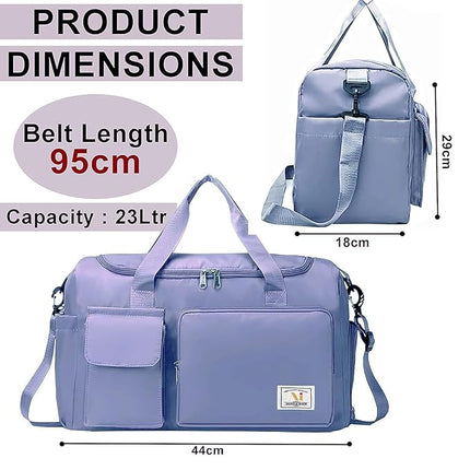 Travel Duffle Shoulder Bag - Blue
