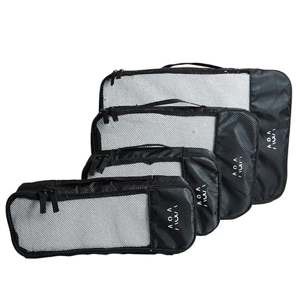 Travel Packing Cubes Set (Black) – Small, Medium, Large & Slim