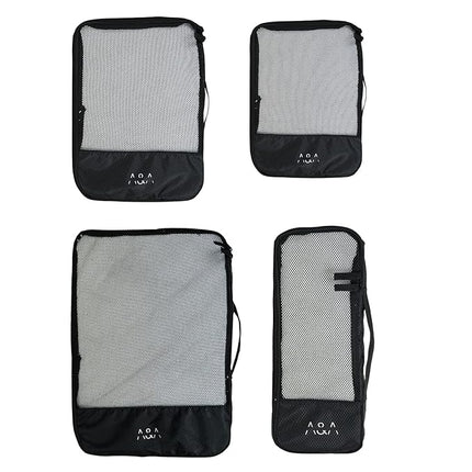 Travel Packing Cubes Set (Black) – Small, Medium, Large & Slim