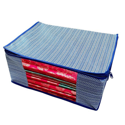 Saree Cover with Geometric Chevron Striped Design