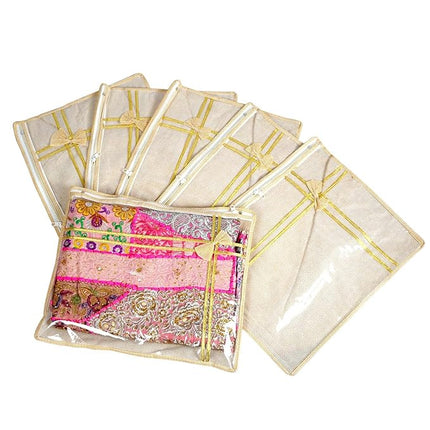 Single Saree Cover - Beige