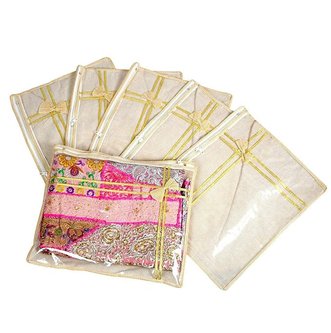 Single Saree Cover - Beige