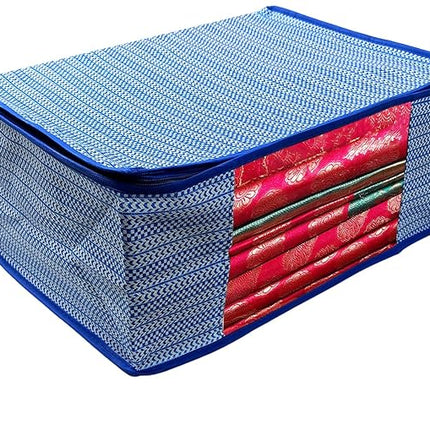 Saree Cover with Geometric Chevron Striped Design