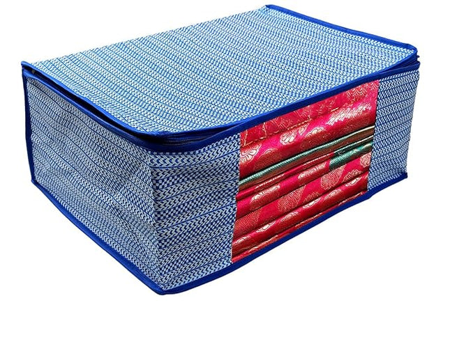 Saree Cover with Geometric Chevron Striped Design