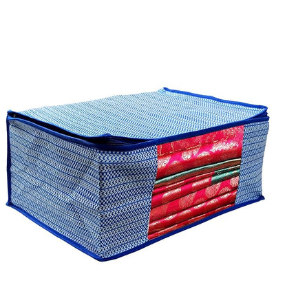 Saree Cover with Geometric Chevron Striped Design