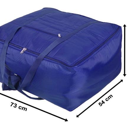 Ankit International Premium Satin Jumbo Blue Clothes Storage Bag with Zipper